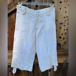 Le Fromage et L’orange girls capri pants Off White Linen Size 7